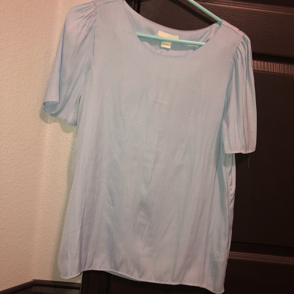 h&m blue dotted blouse